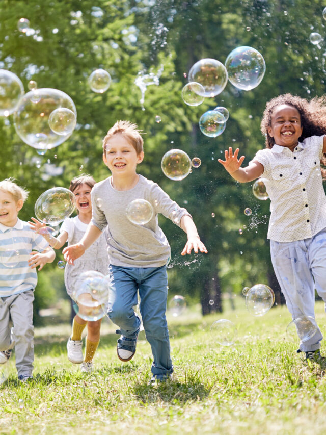 Little Kids Having Fun Outdoors